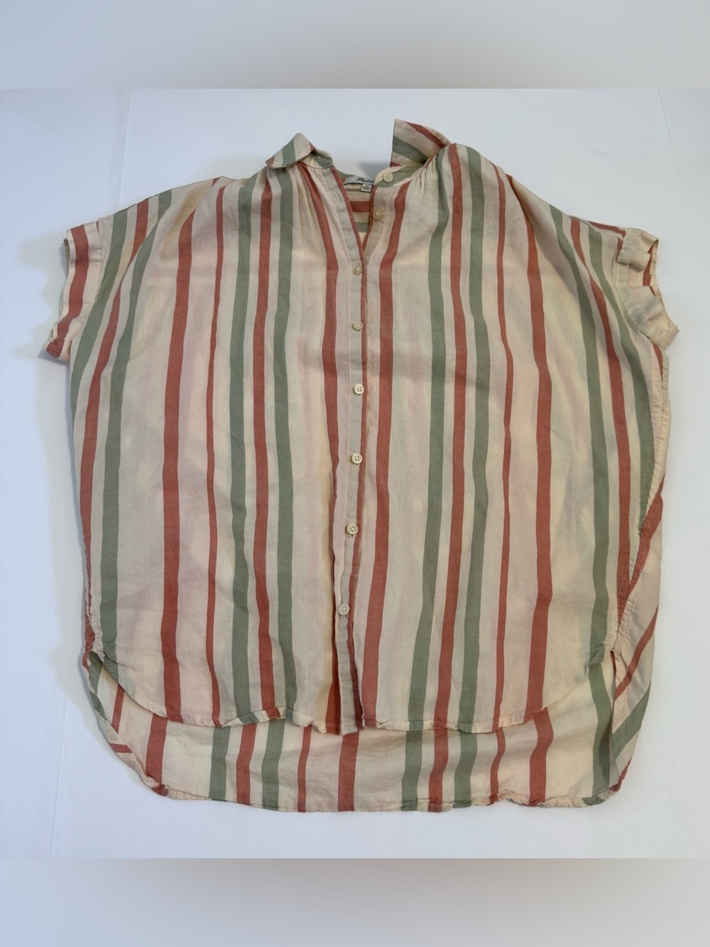 Madewell striped button up central shirt XS